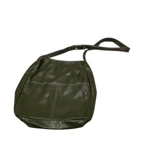 Montreal Geniune Leather Gray Crossbody Bag Purse Front Pockets Boho Hobo 12X11